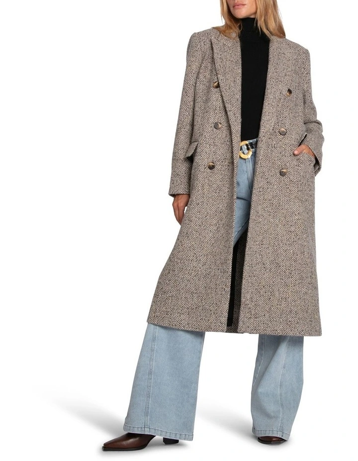 Wherever I Go Tweed Coat in Brown image 2