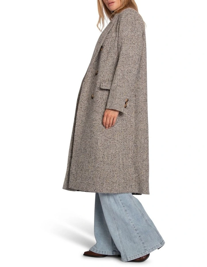 Wherever I Go Tweed Coat in Brown image 3
