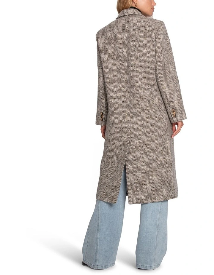 Wherever I Go Tweed Coat in Brown image 4