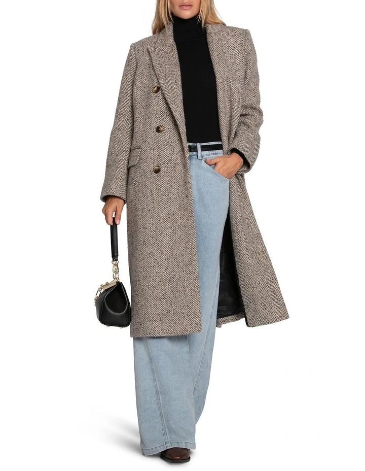 Wherever I Go Tweed Coat in Brown image 5