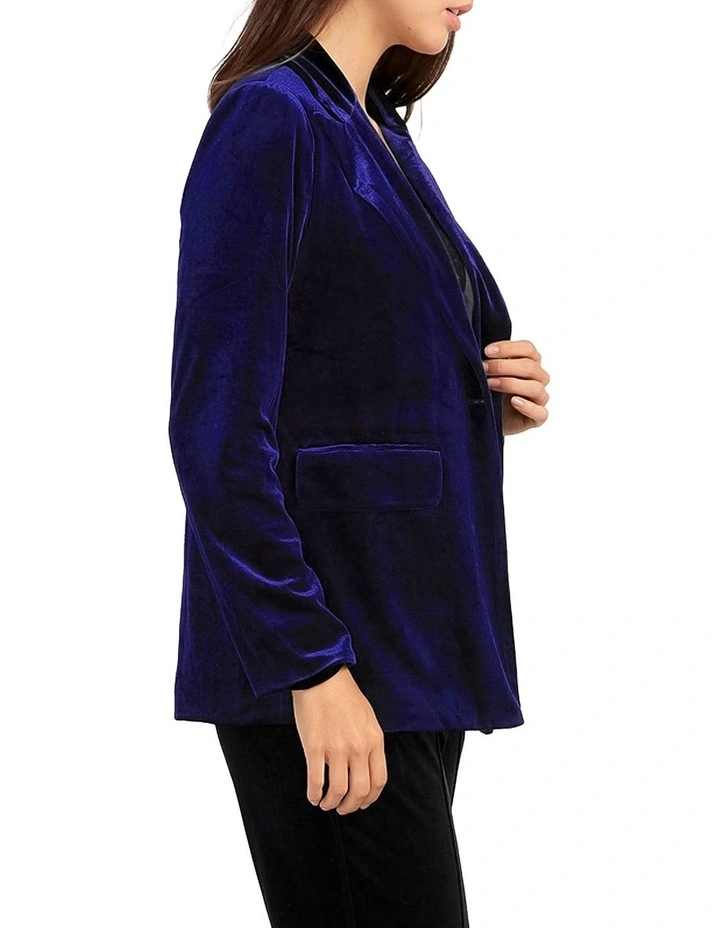 Eternity Velvet Blazer in Royal Blue image 2