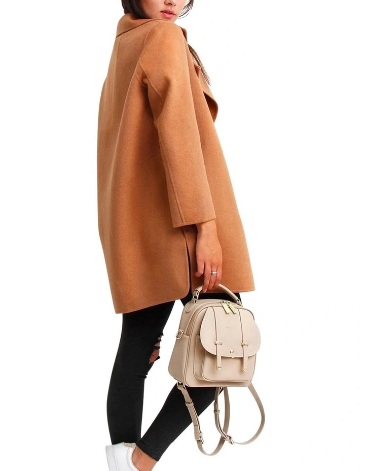 Ex-Boyfriend Wool Blend Oversized Jacket in Camel image 3