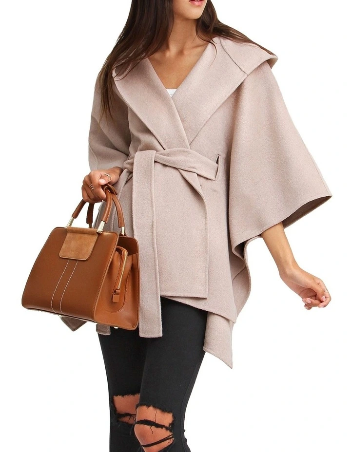 Jackson Landing Wool Blend Cape Coat in Sand image 4