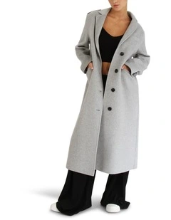 Tainted Love Longline Coat in Grey Marle