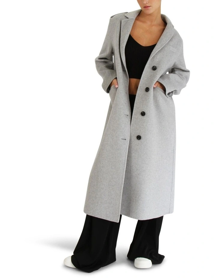 Tainted Love Longline Coat in Grey Marle image 1