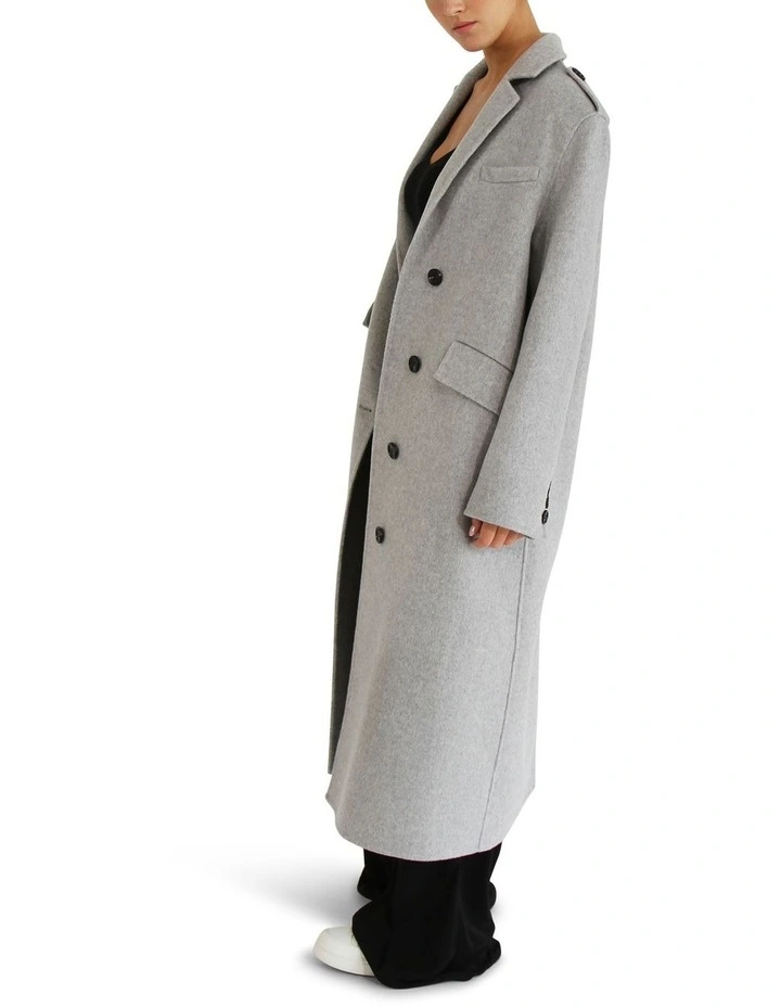 Tainted Love Longline Coat in Grey Marle image 2