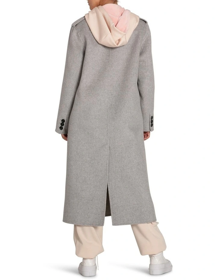 Tainted Love Longline Coat in Grey Marle image 3