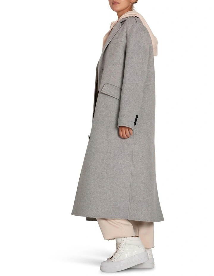 Tainted Love Longline Coat in Grey Marle image 4