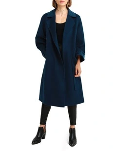 Stay Wild Oversized Wool Coat in Dark Teal