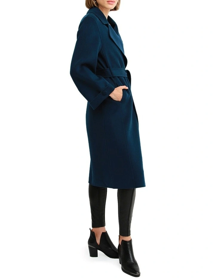 Stay Wild Oversized Wool Coat in Dark Teal image 2