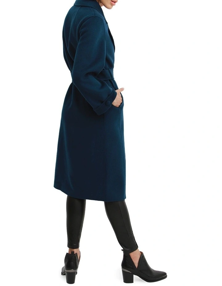 Stay Wild Oversized Wool Coat in Dark Teal image 3