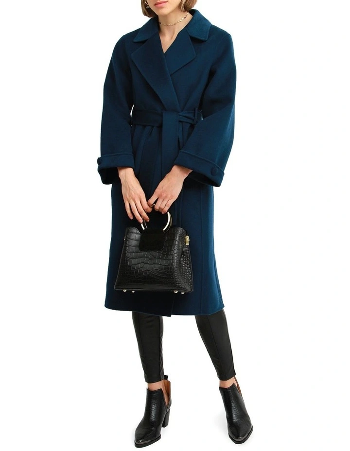 Stay Wild Oversized Wool Coat in Dark Teal image 5