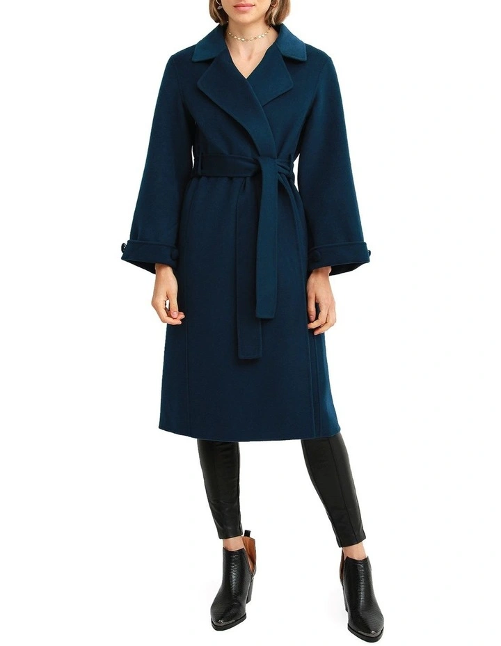 Stay Wild Oversized Wool Coat in Dark Teal image 6