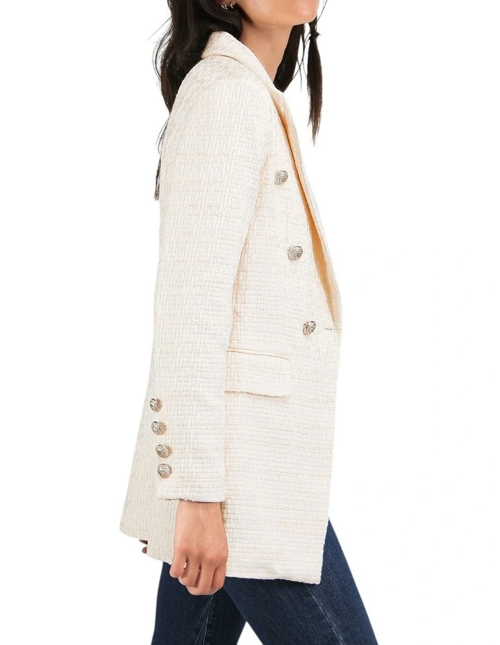 Princess Polina Tweed Blazer in Cream image 2