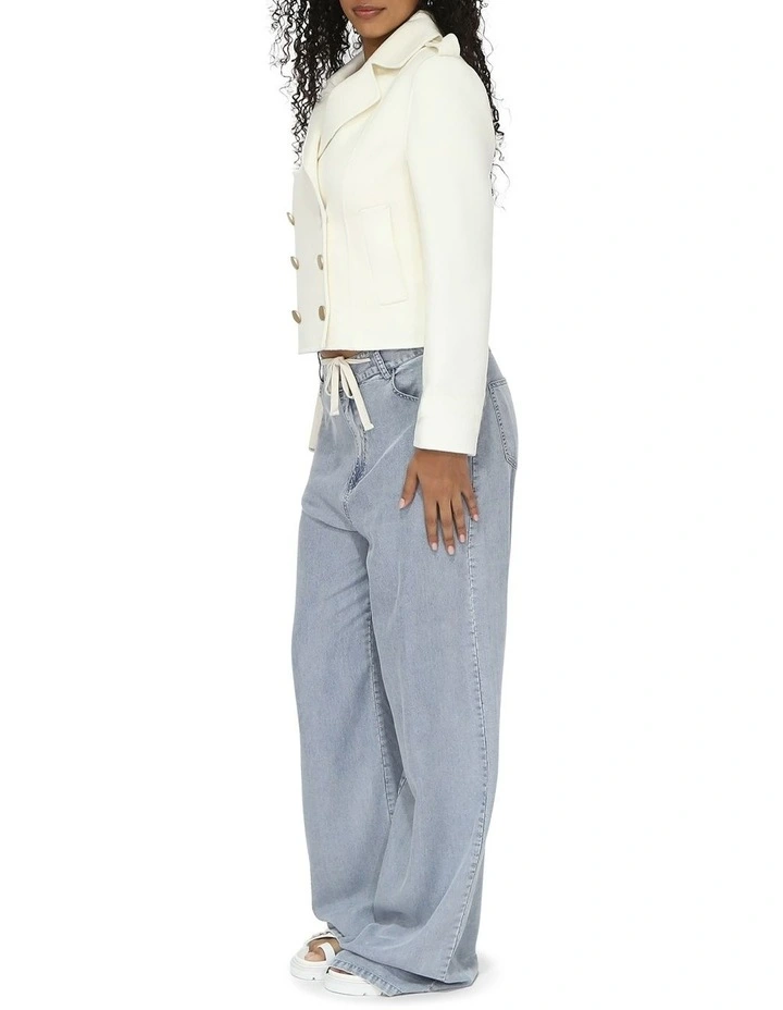 Back in Time Military Peacoat in Cream image 3