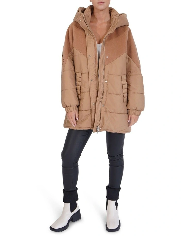 Say It Again Quilted Jacket in Camel image 1
