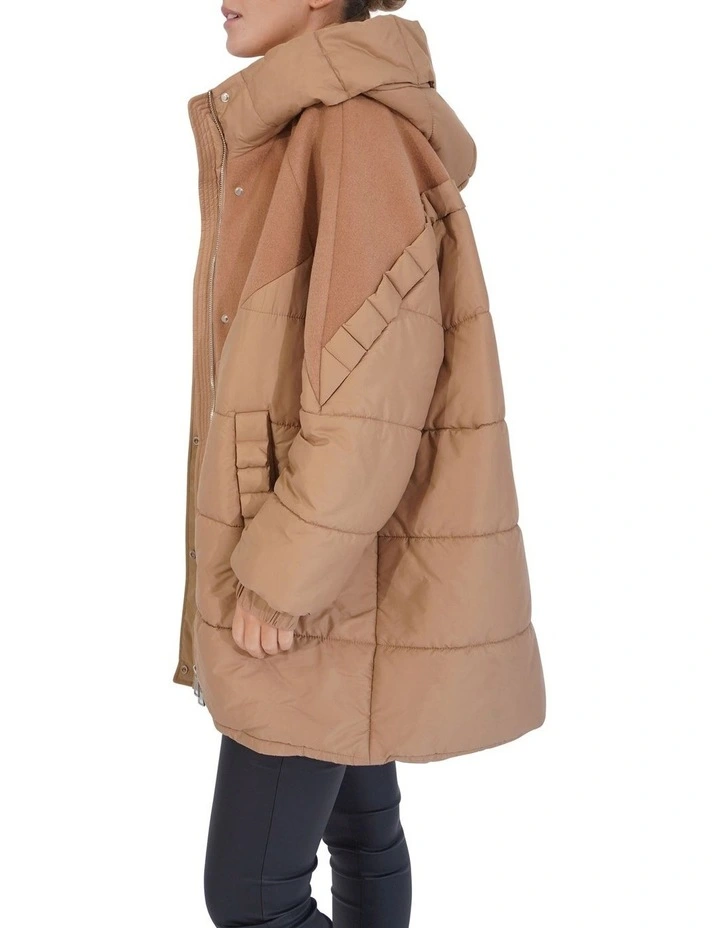 Say It Again Quilted Jacket in Camel image 3