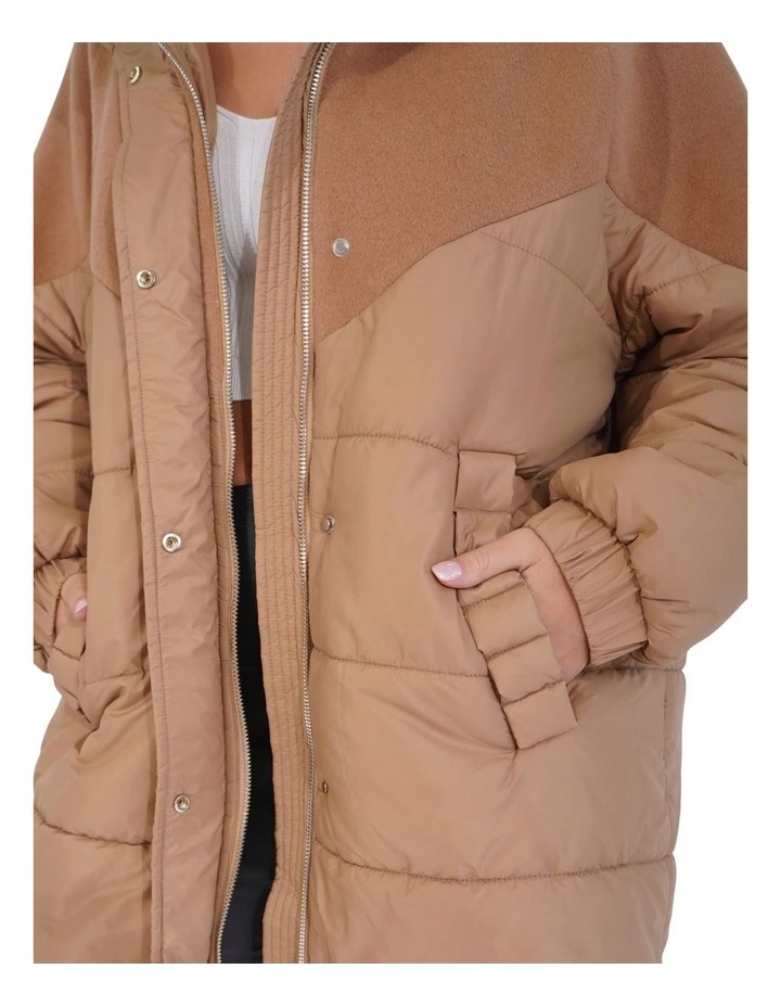 Say It Again Quilted Jacket in Camel image 5