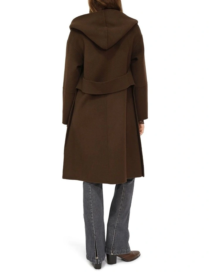 Walk This Way Wool Blend Oversized Coat in Chocolate image 6