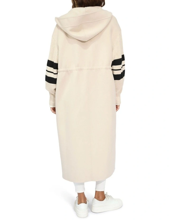 Cool Kid Hooded Coat in White Sand image 4