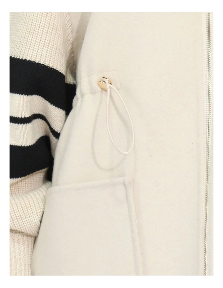 Cool Kid Hooded Coat in White Sand image 6