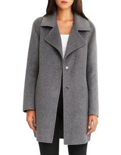 Ex-Boyfriend Wool Blend Oversized Jacket in Dark Grey