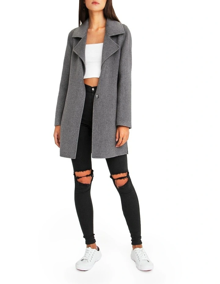 Ex-Boyfriend Wool Blend Oversized Jacket in Dark Grey image 4