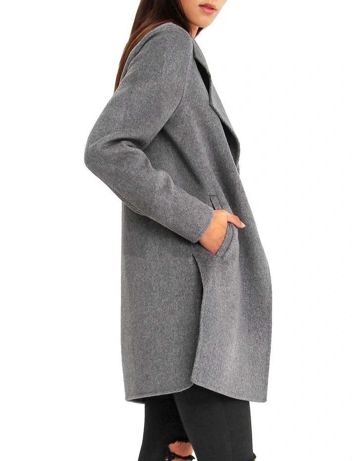 Ex-Boyfriend Wool Blend Oversized Jacket in Dark Grey image 5