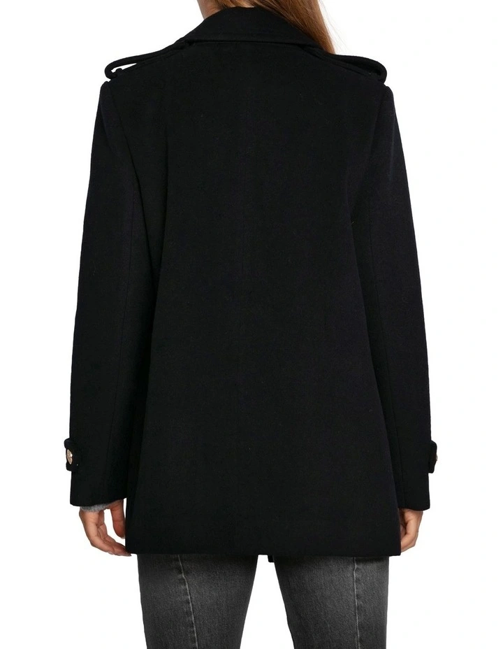 Harbour Military Wool Blend Pea Coat in Navy image 4