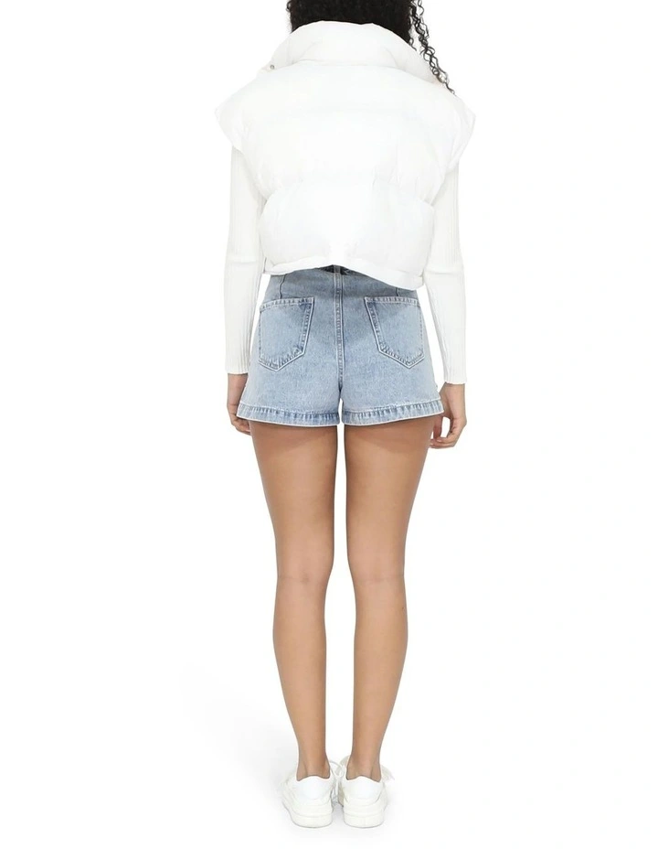 Landslide Zip-Off Puffer Vest in Cream image 5