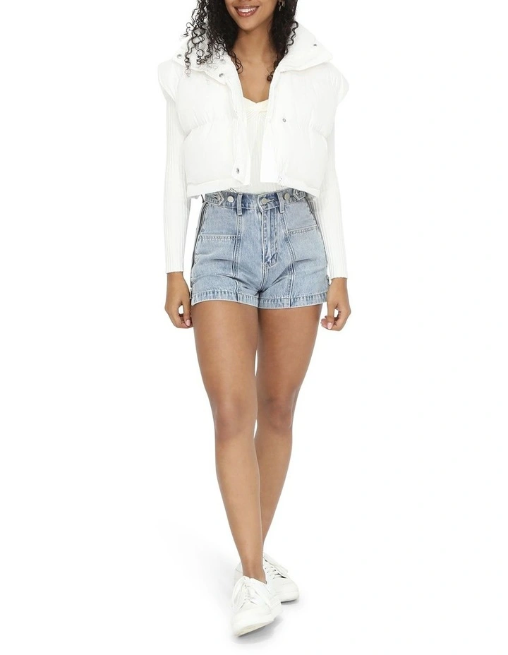 Landslide Zip-Off Puffer Vest in Cream image 6