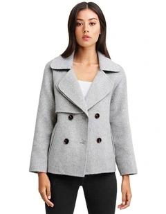 I'm Yours Wool Blend Peacoat in Grey