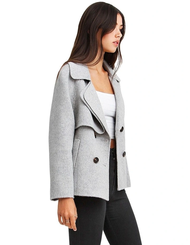 I'm Yours Wool Blend Peacoat in Grey image 3