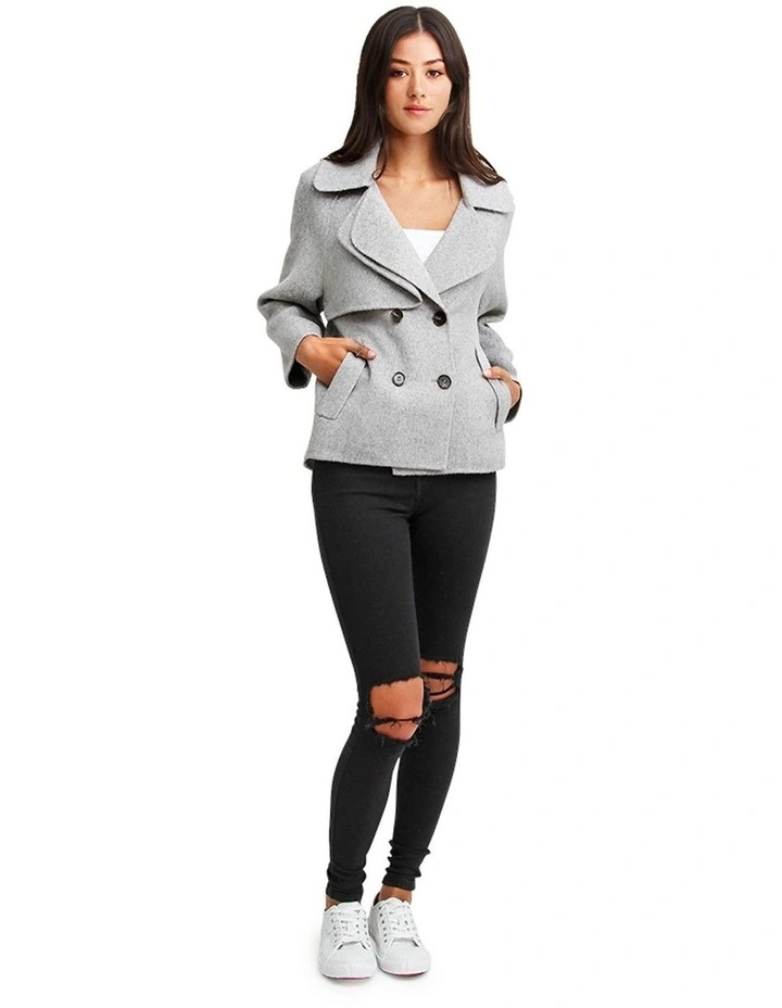 I'm Yours Wool Blend Peacoat in Grey image 4