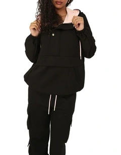 Best Of Me Panelled Hoodie in Black
