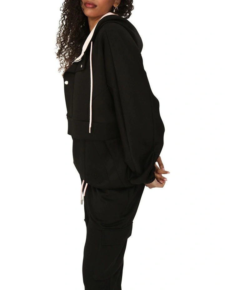 Best Of Me Panelled Hoodie in Black image 2
