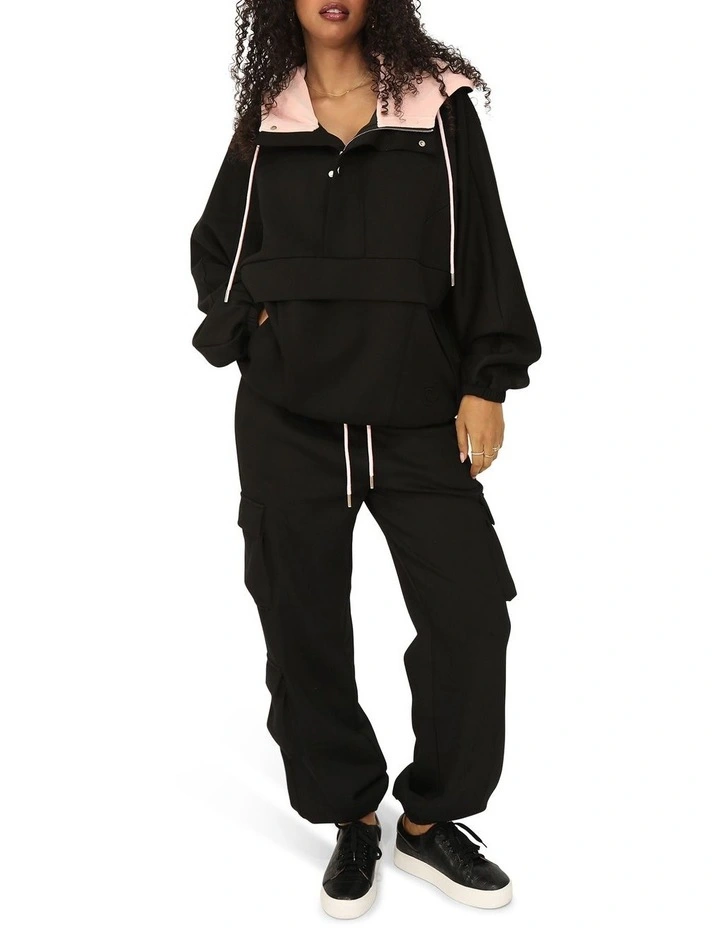 Best Of Me Panelled Hoodie in Black image 4
