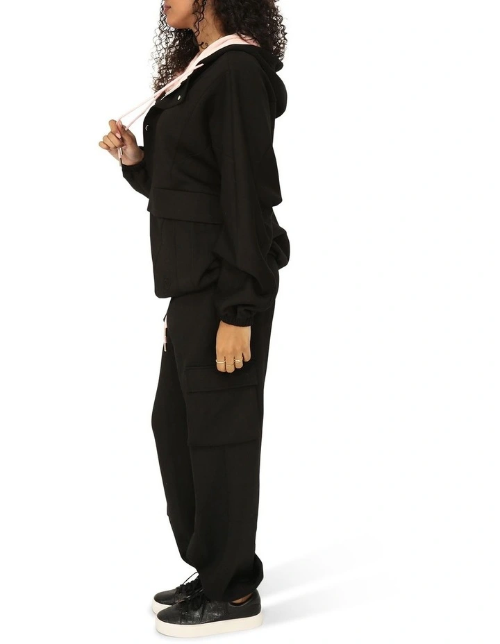Best Of Me Panelled Hoodie in Black image 5