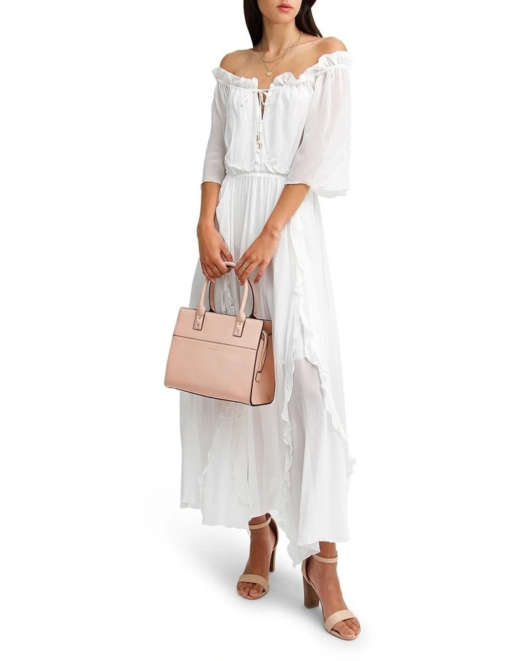 Amour Amour Ruffled Midi Dress in White image 5