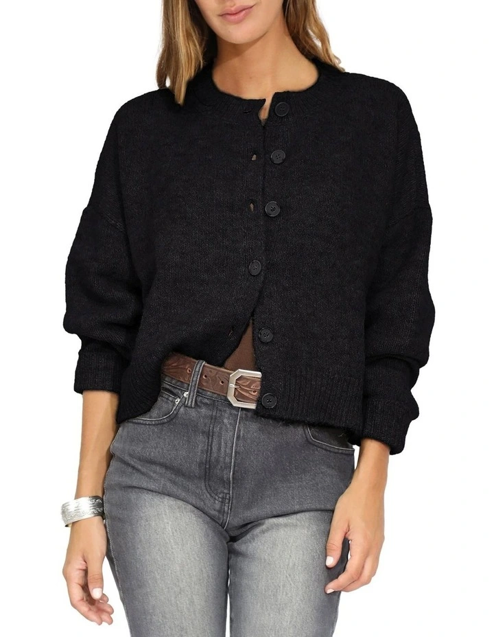 Soft Haven Cardigan in Black image 1