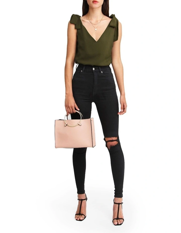 Feel For You V-Neck Top in Military image 6