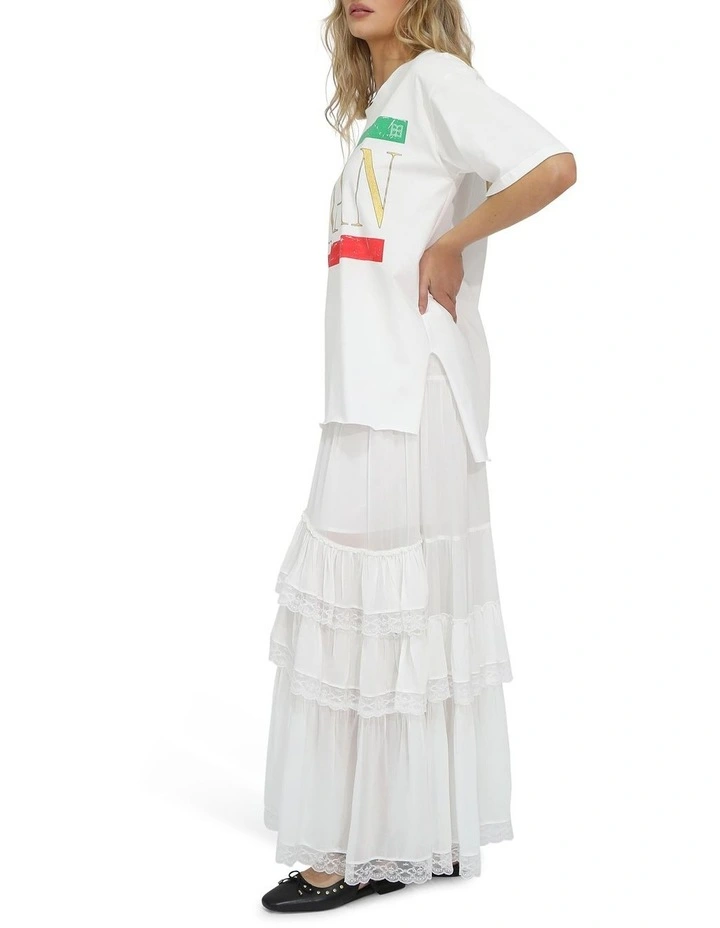 I Love Milan Oversized T-Shirt in White image 3