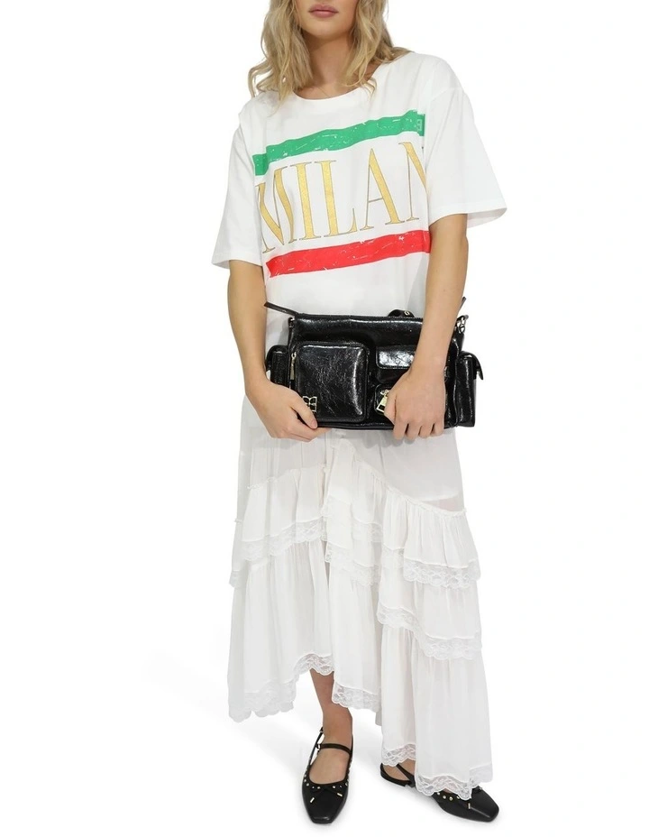 I Love Milan Oversized T-Shirt in White image 5