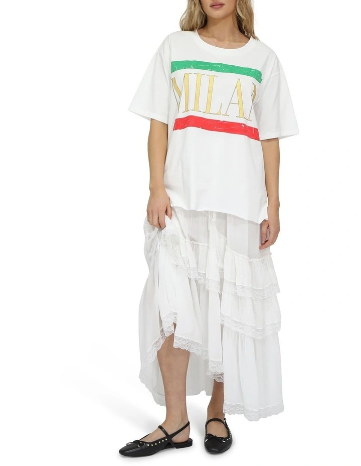 I Love Milan Oversized T-Shirt in White image 7