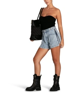 Bring The Heat Denim Shorts in Stonewash