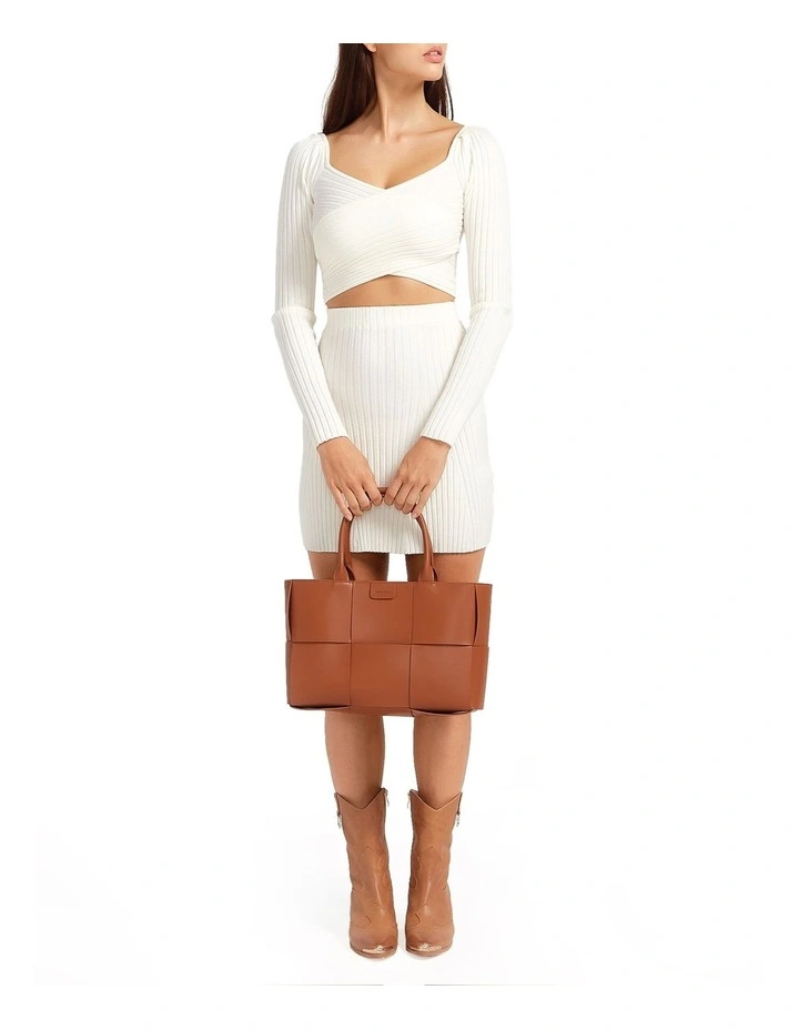 C'est Belle Knit Mini Skirt in Cream image 5