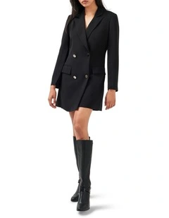 Diamond Heart Blazer Dress in Black