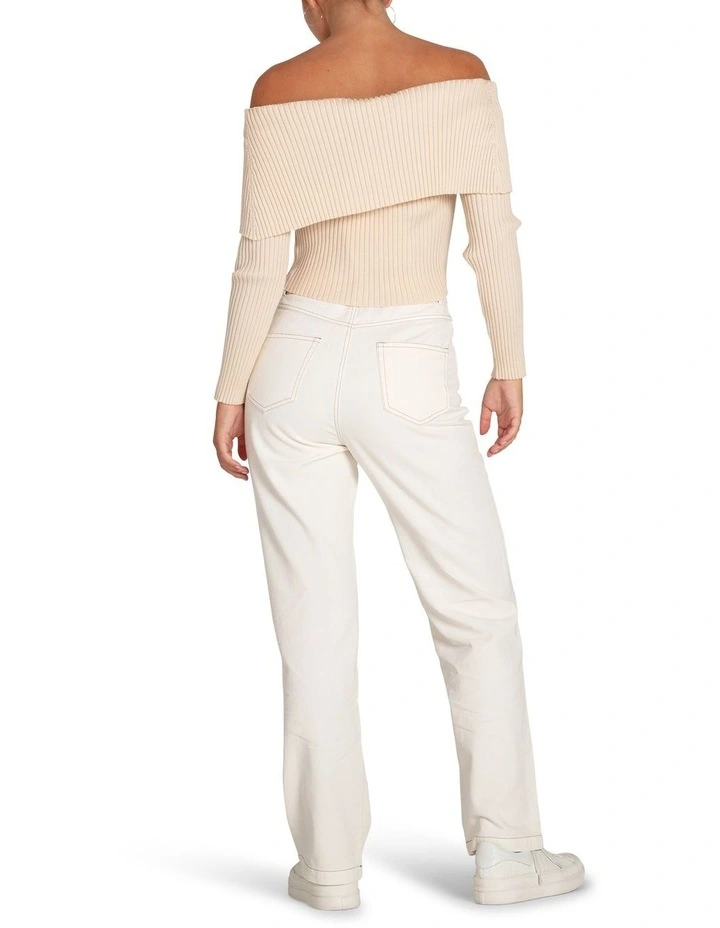 More Than Words Collared Knit Top in Cream image 1