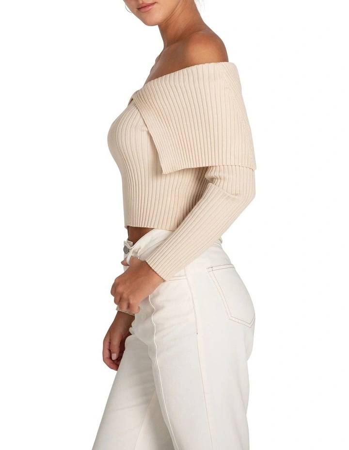 More Than Words Collared Knit Top in Cream image 6