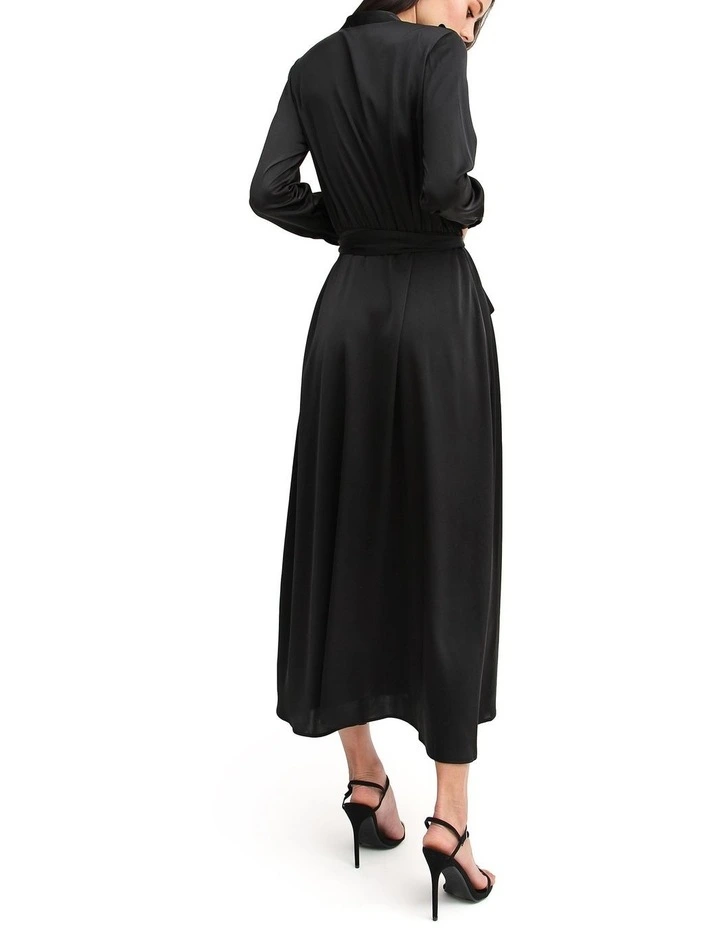 Lover To Lover Maxi Shirt Dress in Black image 3